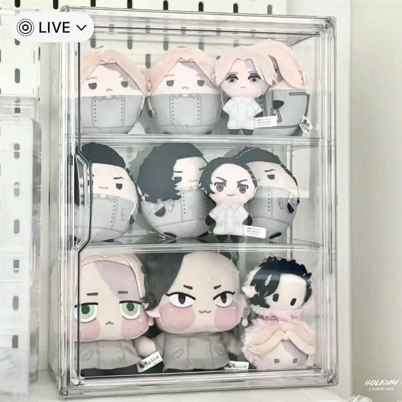 

Acrylic Toy Storage Box Transparent Dustproof Display Case for Figurines Pluies Collectibles Organizer Cubic Magnetic Open