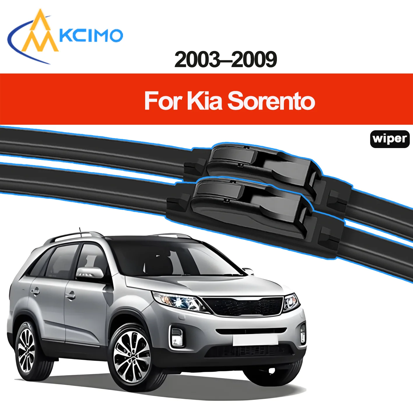 

2PCS New Front Windshield Wiper Blade for Kia Sorento BL 2003-2009 Front Windshield Auto Wipers Blade Accessories 2009 2008 2007