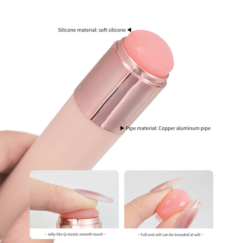 Bâton de silicone réutilisable pour nail art, gel autocollant, nickel é de embau, poudre miroir magique, outils pour ongles, brosse Jules