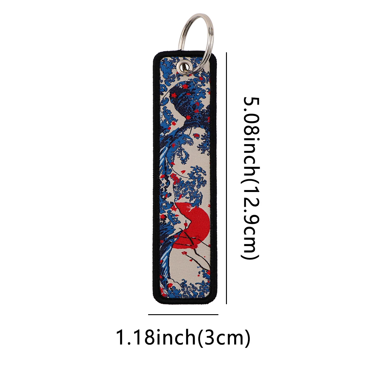1 stücke Meer Welle Kunst Malerei Gestickte Schlüssel Tag Schlüsselanhänger Für Motorräder Autos Rucksack Mode Schlüssel Ring Zubehör Geschenke – Detail 6