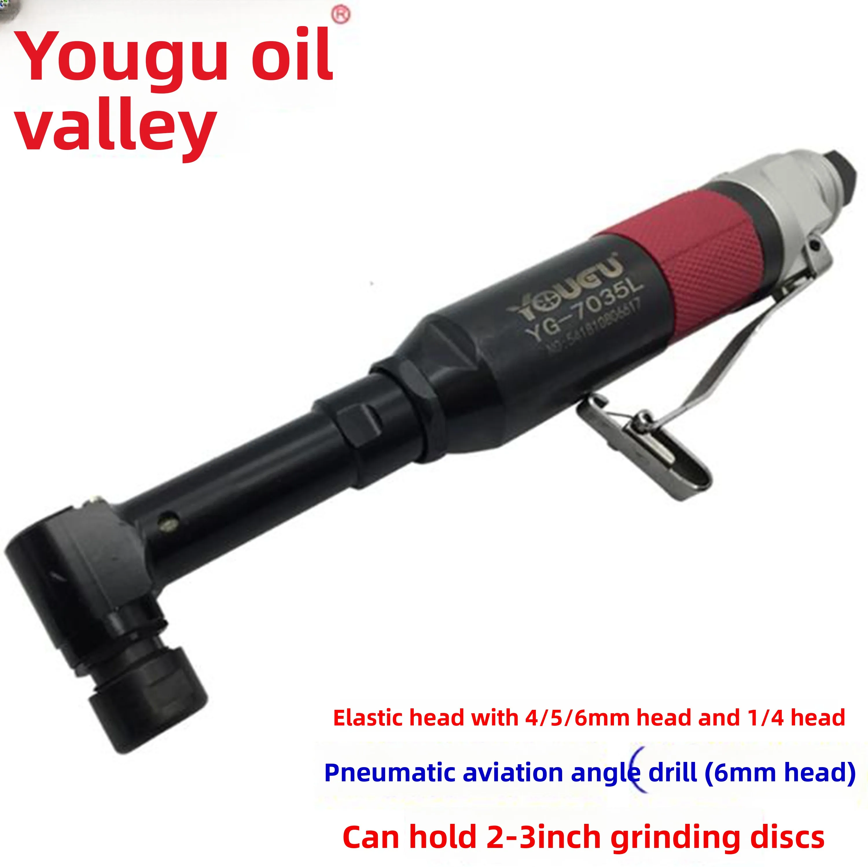 Taiwan 90-Degree Extended Pneumatic Right-Angle Engraving and Grinding Aviation Narrow-Angle Drilling Angle Drill Air Grinder Original Alloy Drill