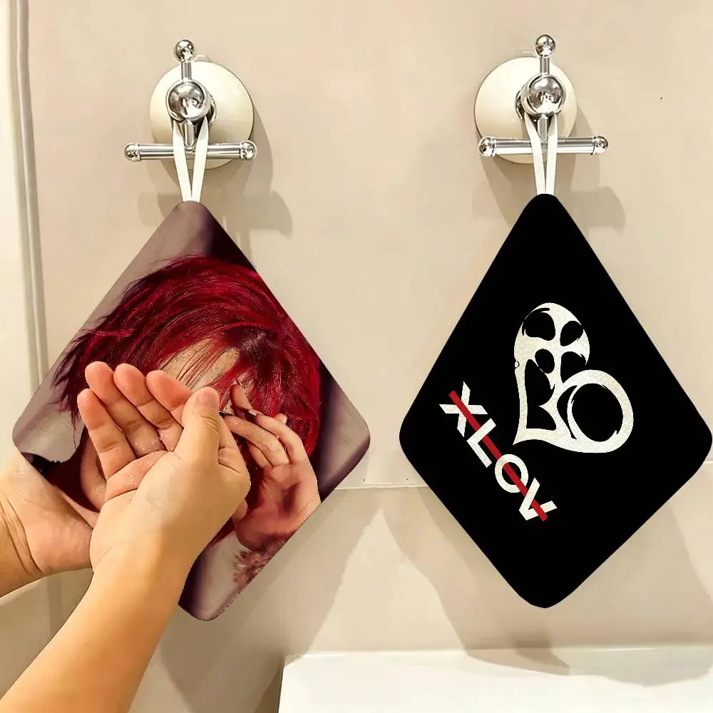 Popular K-pop Group X-XLov Polyester Cotton Hanging Hand Towel, Super Absorbent Hand Wiping Towel for Daily Household Use