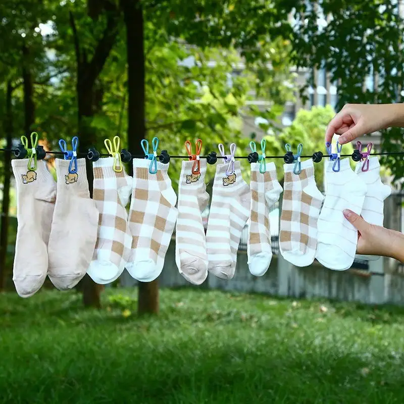 New Travel Clothesline 1.8m 12 Windproof Clips Non-Slip Hanger Easy To Move Portable Travel Clothesline With Clips