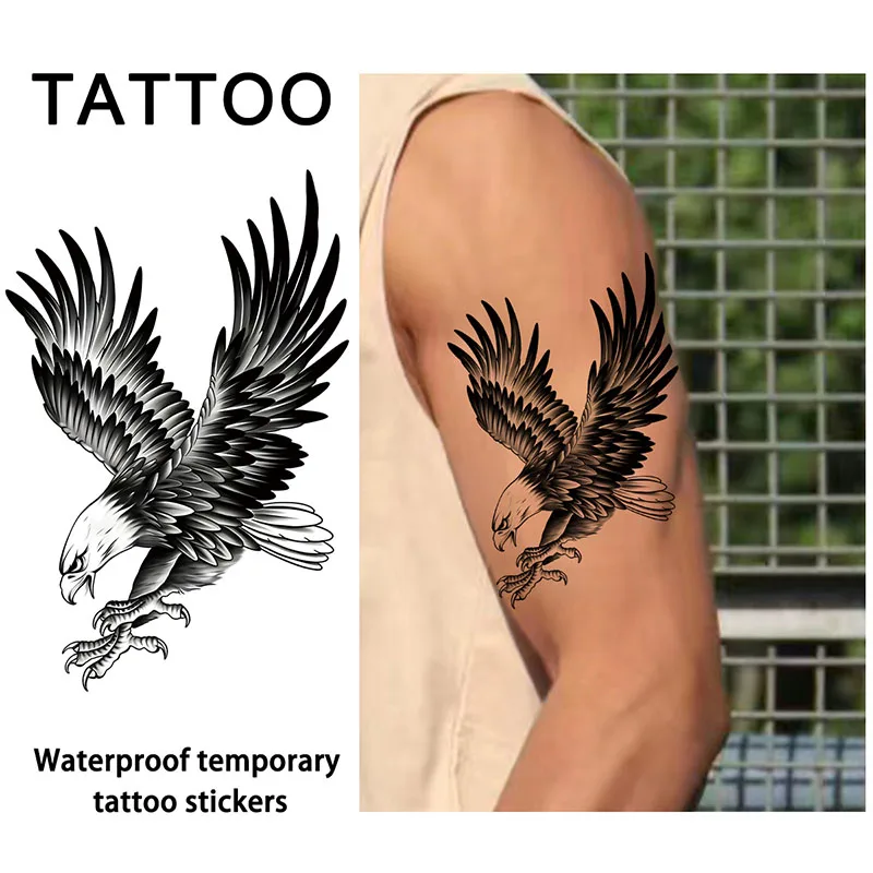 1Pc Eagle Temporary Tattoo Sticker, Long-lasting and Waterproof, Realistic Fake Tattoos for Man and Women, For Arm, Leg.