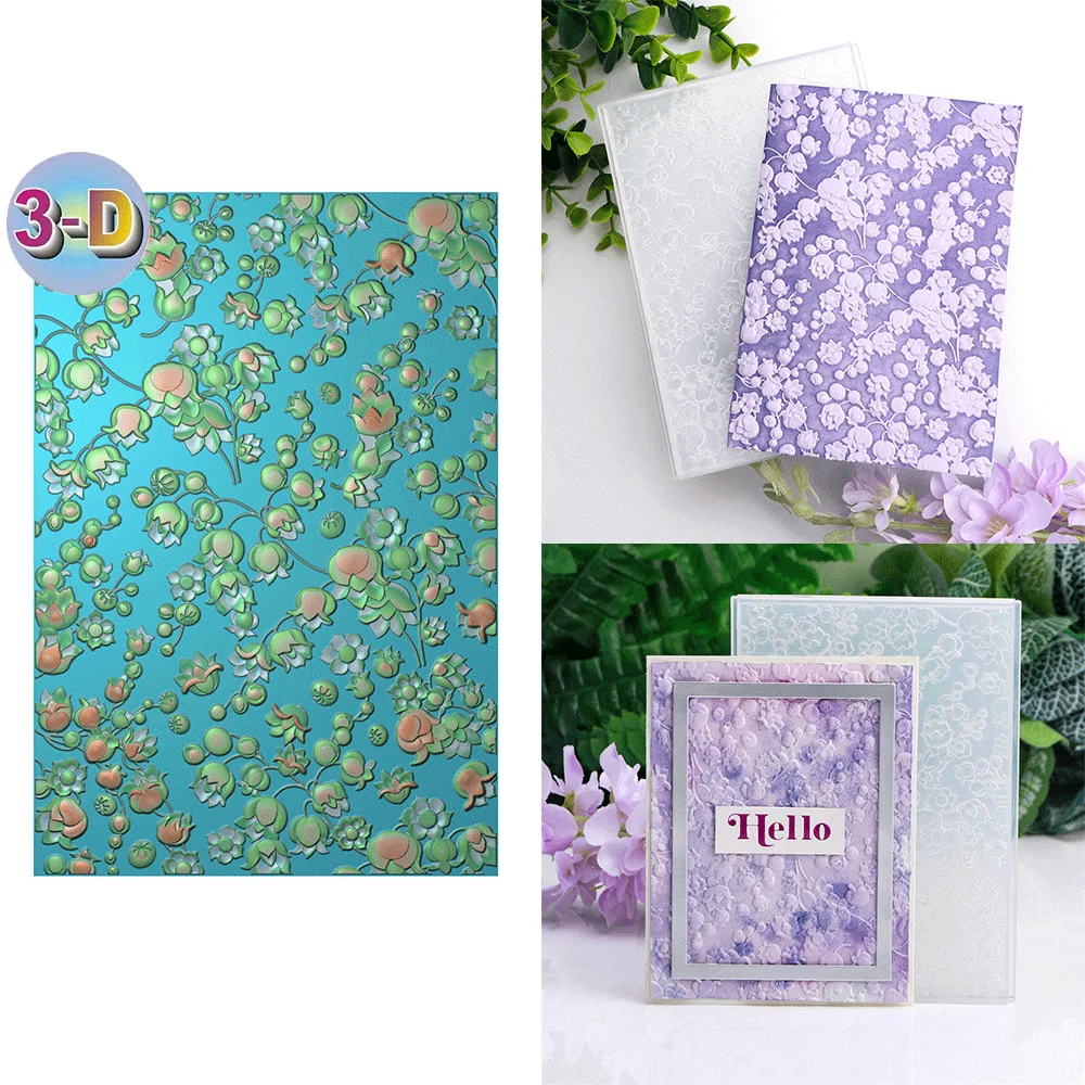 Lily of the Valley Background 3D Embossing Folder and Matching Dies for Adding Textured Detail To Paper Crafting Wedding Card