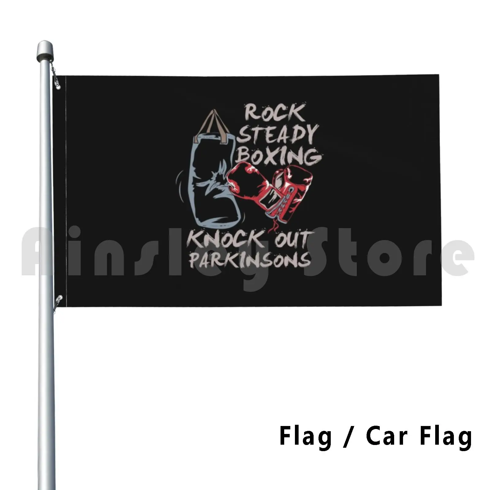 Rock Steady Boxing Knock Out Parkinsons Fighter Flag Car Flag Printing Custom Parkinsons Awareness Disease Nurse