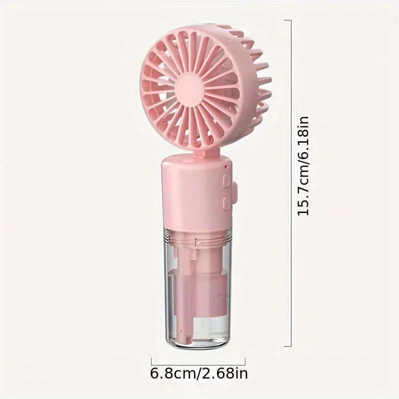 Versatile Portable Handheld Mist Fan for Personal Cooling Spray, with Neck Hanging Design and Foldable Mini Travel Fan, in Casua