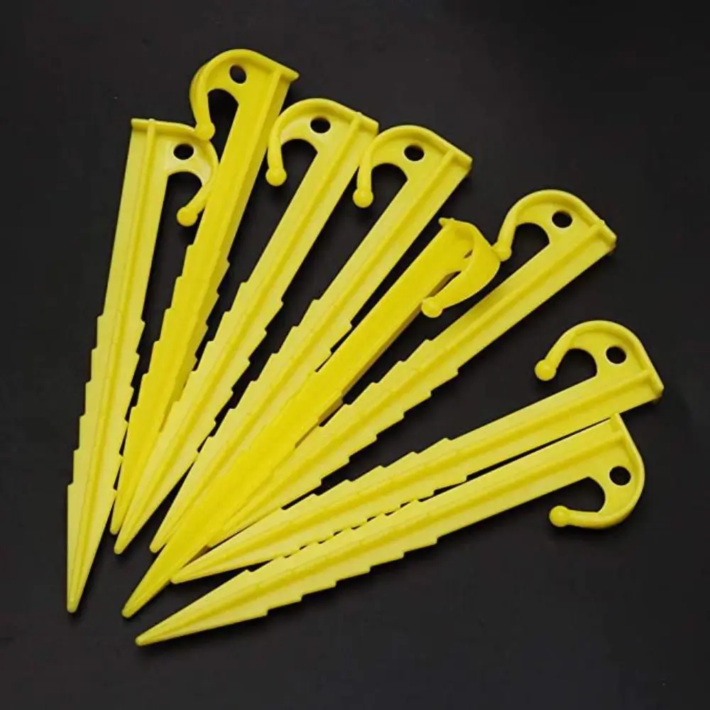 10pcs Plastic Tent Hook Stakes Camping Tents Accessories Beach Sand Ground Pegs Ground Support Nails Peg Screw Bolt