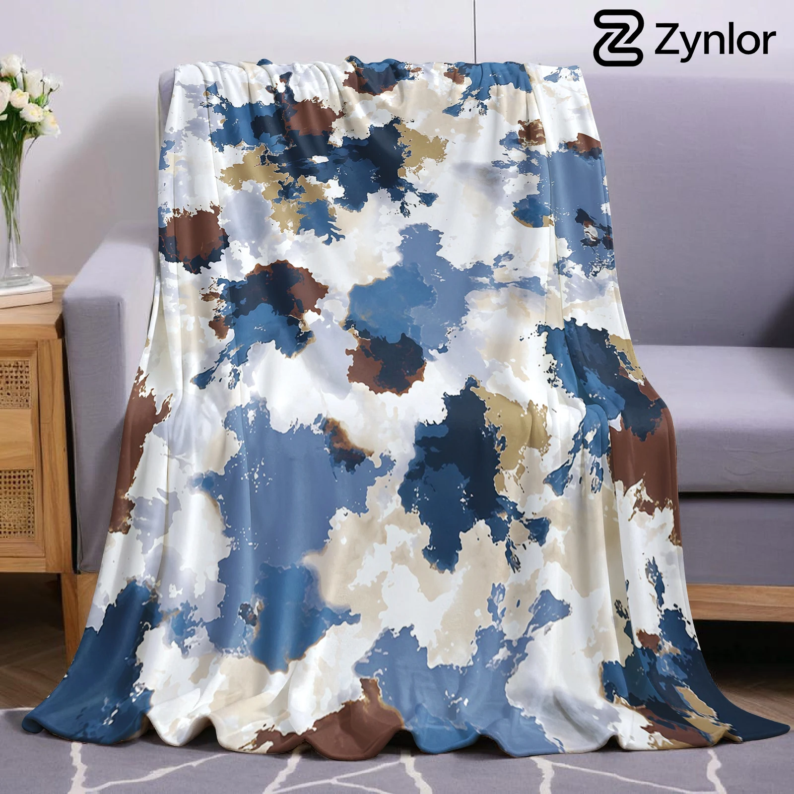 Neutral Throw Blanket - Neutraler Tinten-Camo-Cartoon-Anime-Druck Flanelldecke Weiche Warme Decke