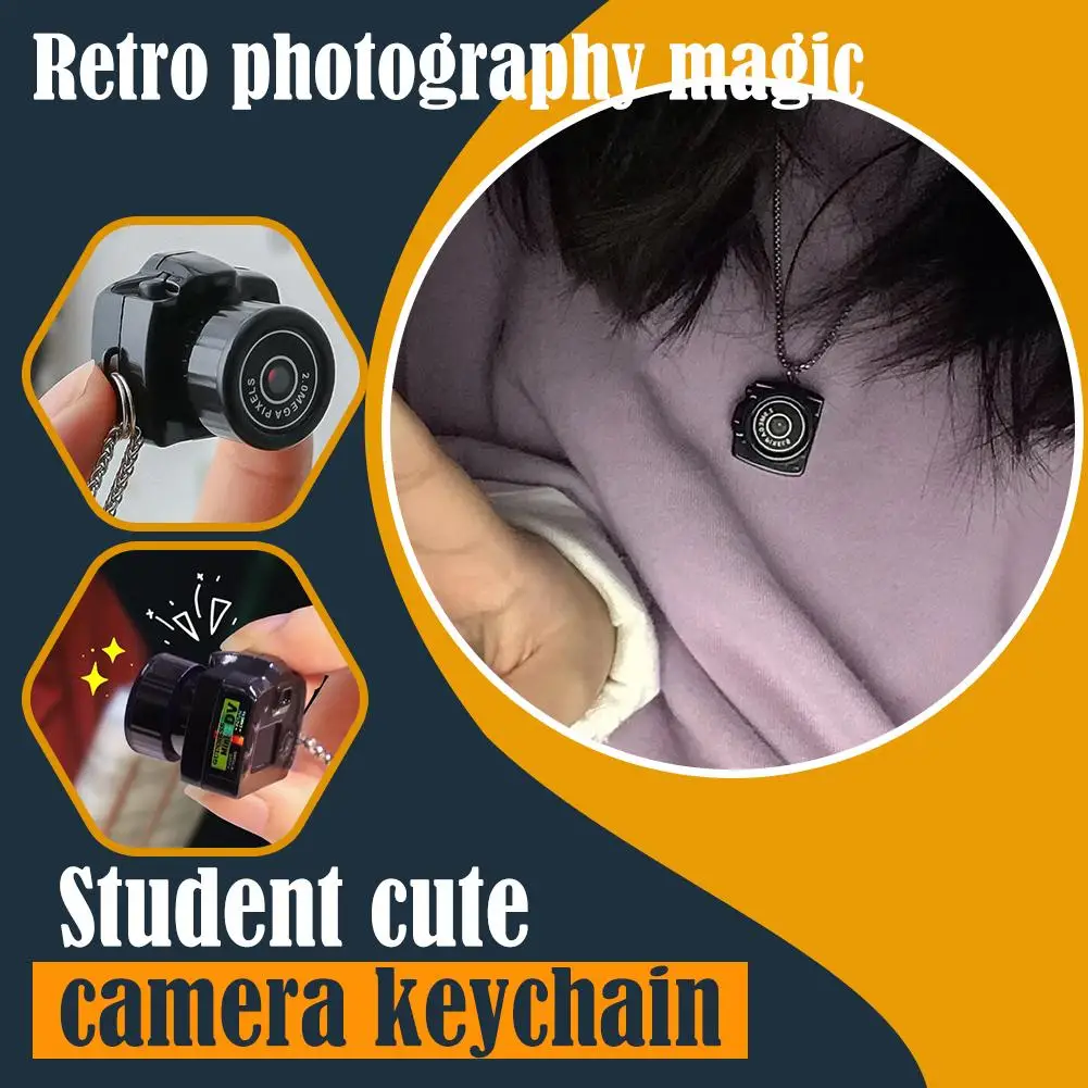 ABS Mini Camera HD Video Audio Recorder Student Cute Camera Keychain Anytime Record Campus Life Friend Ideal Birthday Gift