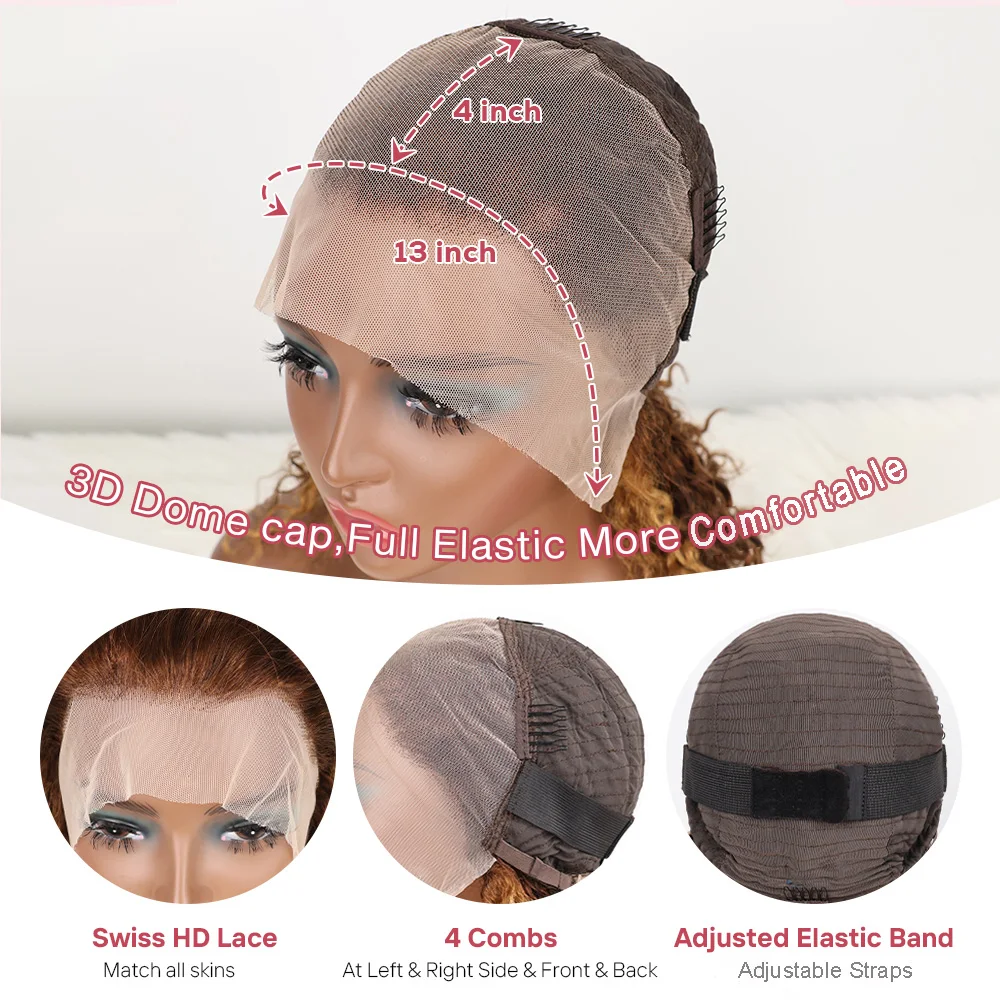 تسليط الضوء على أومبير موجة عميقة بوب 13x4 Hd الدانتيل الباروكة الأمامية البرازيلي شعر بشري مجعد الباروكات 427 موجة المياه الملونة قصيرة بوب شعر مستعار