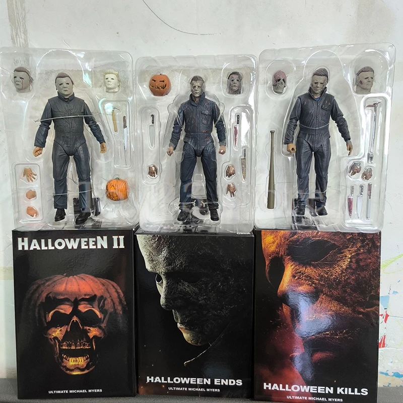 NECA With Pumpkin Halloween Ends Kills II Michael Myers Action Figure Halloween Horror Toys Doll Model Christmas Birthday Gifts