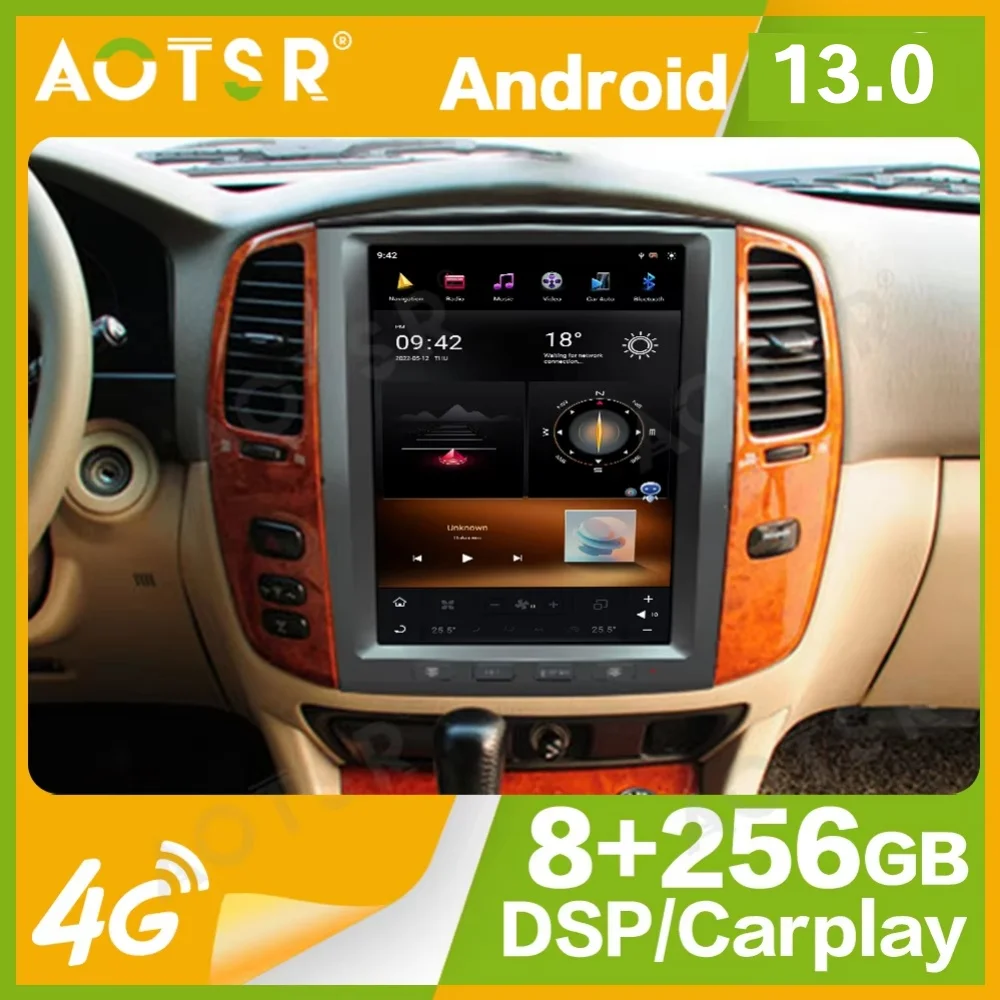 12.1'' Qualcomm 8 core For Land Cruiser lc100 2002~2007 Car Radio Multimedia Player Android 11 Auto GPS Navi Carplay Head Unit