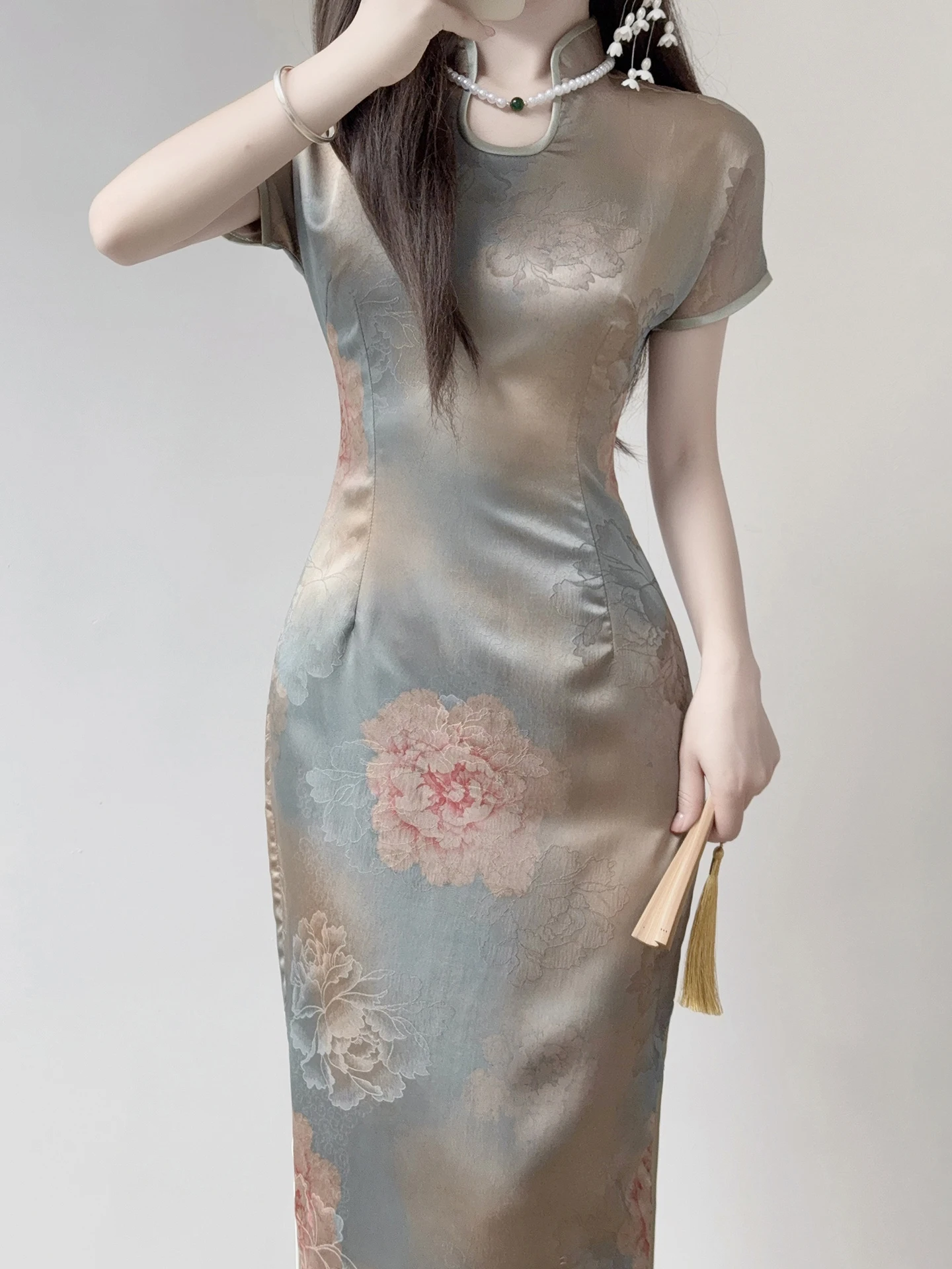 

Новое китайское платье Ting Yue Ling для молодых девушек, повседневное, длинное, с низким разрезом, для электронной коммерции