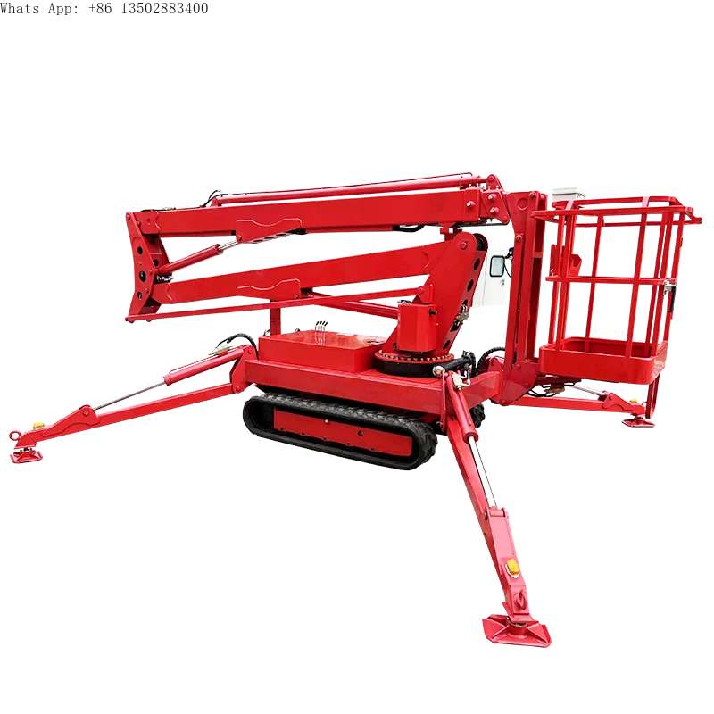 18m 24m Rotary Basket Swing JIB Aerial Work Lift Platform Adjustable Crawler Tracked Spider