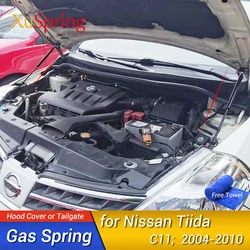 Car Hood Strut Bars For Nissan Tiida C11 Versa Latio 2004-2010 Lifting Shock Support Damper Spring Bracket Hydraulic Rod Styling