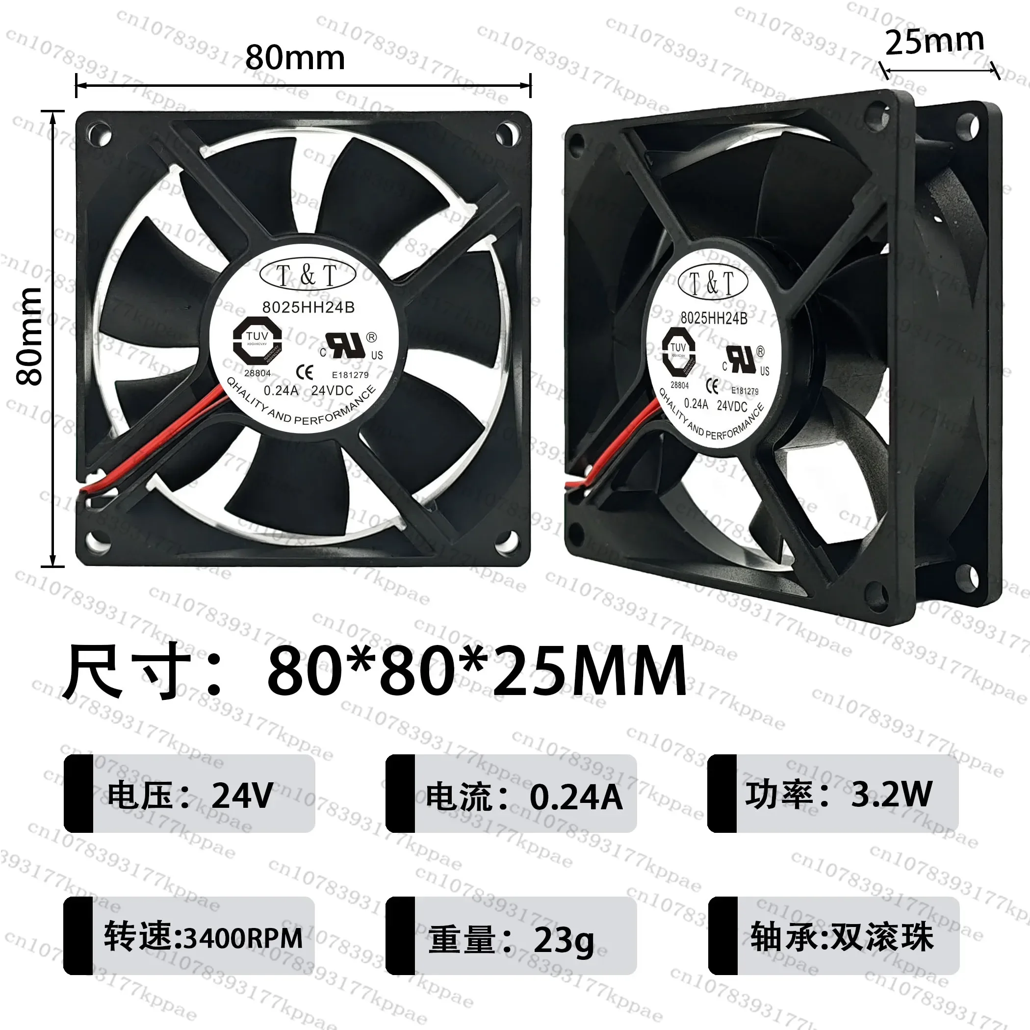 1PCS for T&T 1238HH24B-WDB Robot Fan for 3HAC029105-001 002 24V 0.70A New Replacement Cooling Blower Motor