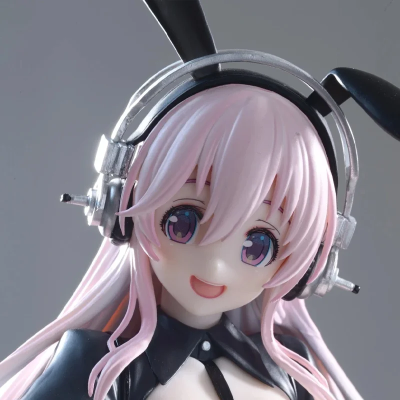 Image of Auf Lager: Original Furyu Bicute Bunnies Super Sonico Reverse Bunny Sonico Figur 29cm Sammlerstück Ornament Rosa Haar Bunny Modell