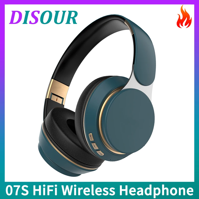 DISOUR Original T7 Wireless Headphones BT 5.0 Headset Foldable Stereo Adjustable Earphone With Mic for Phone Pc TV Xiaomi Huawei