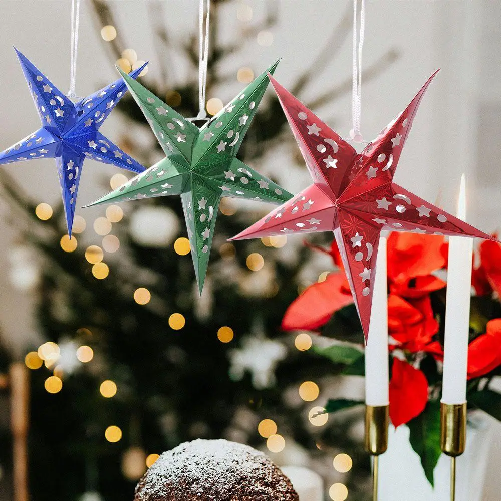 

Подвесные светильники для свадебной вечеринки, бумажные фонарики, рождественские украшения, украшения, звезды, абажур, подвесные светильники, украшение