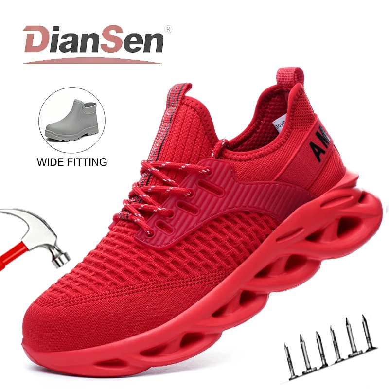 

Защитные рабочие ботинки, мужские легкие дышащие строительные ботинки со стальным носком, регулируемая промышленная обувь на шнуровке, походные кроссовки