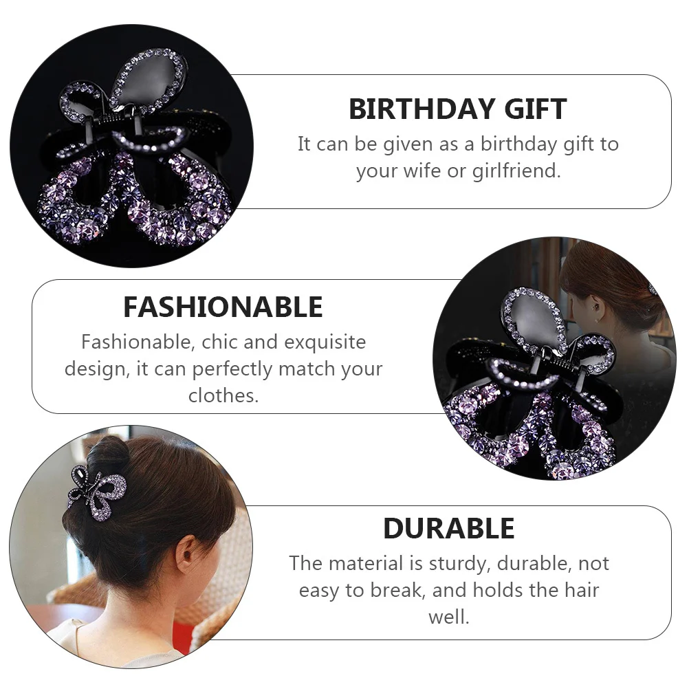 

Acrylic Rhinestone Hair Claw Clip 1 Piece Women Barrettes Clasp for Thick Or Thin Hair Great for Cooking Washing Outings Decor