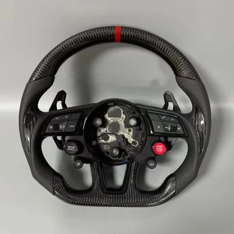 Carbon Fiber Steering Wheel for  A3 A4 A5 A6 C7 A7 Q3 Q5 Q7 4L SQ5 SQ8 TT TTRS R8 B8 B9 Start Button and Drive Selection