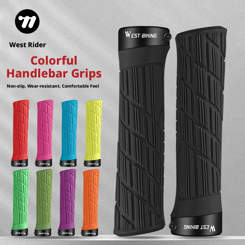 

Anti-Slip Comfort Bike Grips, Strong Grip Feel Shock-Absorbing Lock-On Mountain Bike Handlebar Grips, Cycling Accessories