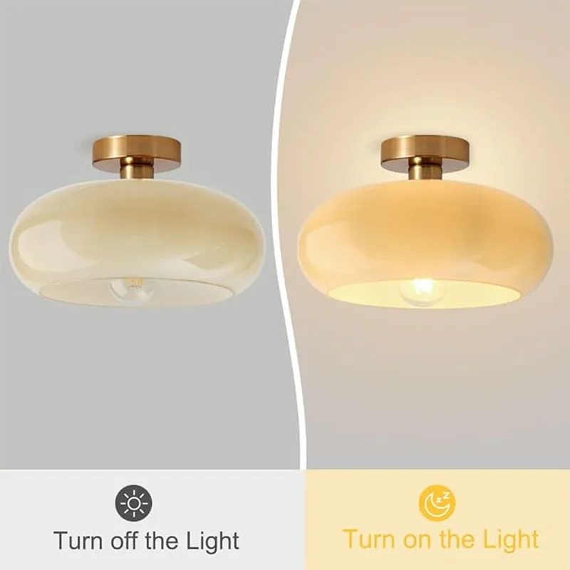 Bauhaus Retro Ceiling Lamp Cream Glass Simple LED Pendent Lamp Bedrooms Dining Rooms Parlor Bar Elegant Home Decor Lighting