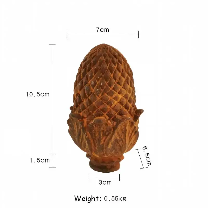 Vintage Cast Iron Pine Cone Ornament, Rustic Architectural Finial, Antique Garden Shelf Decor, Farmhouse Mantel Tabletop Accent