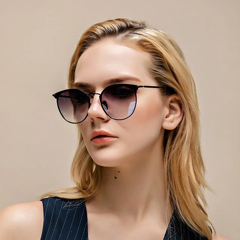 MIZHO Orange Retro Round Sunglasses Women Brand Designer Classic Vintage Oval Frame Sun Glasses Ladies Black Driving Eyewear