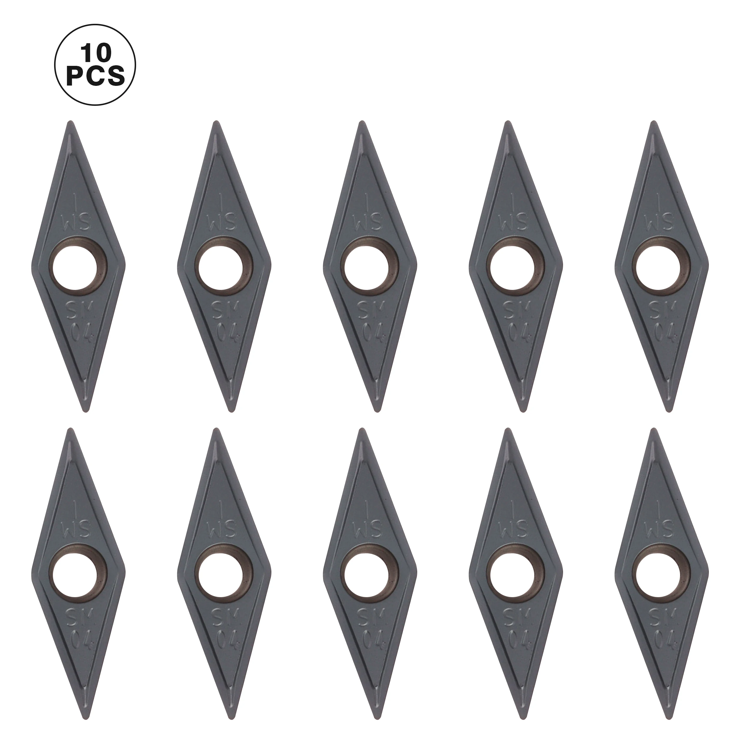 10Pcs Carbide Inserts VCMT160404-SM IC907 Messen VCMT160408-SM IC907 IC908 Binnenwerk Draaiwerktuigen Cnc Draaibank Cutter Tool