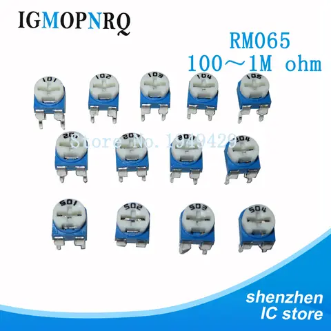 20 st RM065 RM-065 100 200 500 1K 2K 5K 10K 20K 50K 100K 200K 500K 1M ohm Trimpot Trimmerpotentiometer variabelt motstånd 10 best sales 10k potentiometer - №8