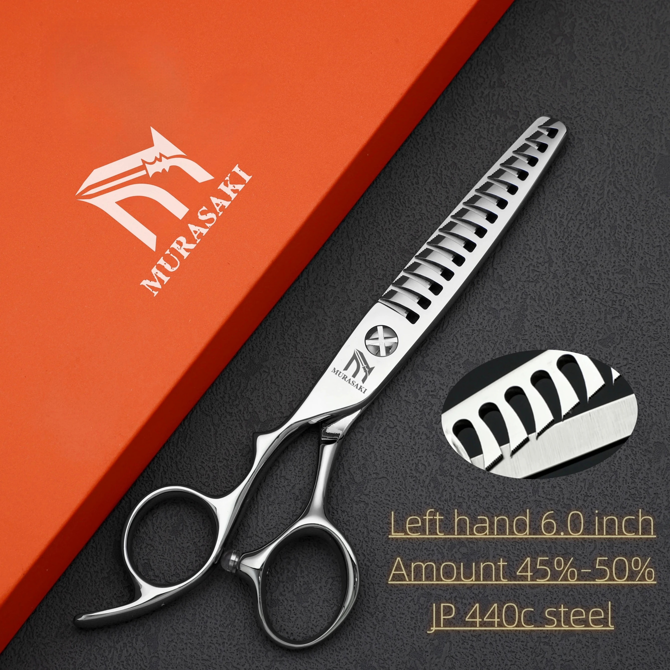 Professionelle Linkshänder-Schere, 6-6,5-6,8 Zoll Haarschneideschere, Japanischer 440C Stahl, Hochwertiges Friseurzubehör – Detail 28