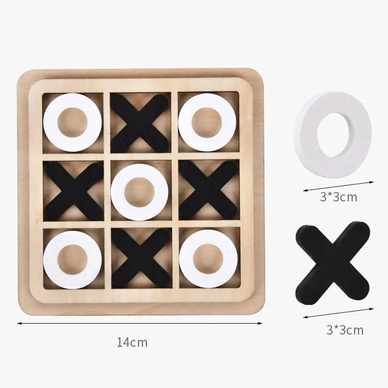 Montessori Wooden Toy Mini Chess Game Interaction Puzzle Brain Logical Training Learing Early Educational Toys For Children Kids