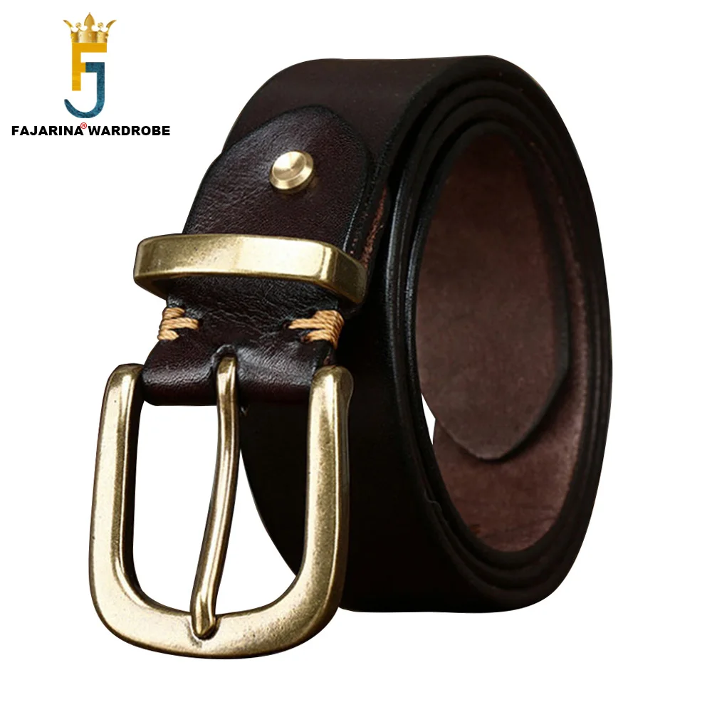 

FAJARINA Retro Style Personalized Trendy Pure Cowhide Leather Belt for Men 3.8cm Wide