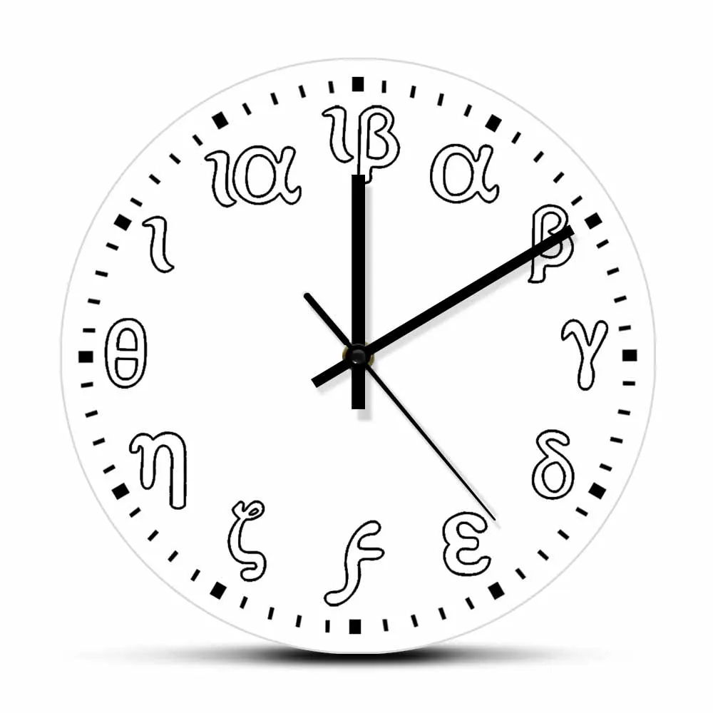 Greek Numerals Modern Design Wall Clock Home Decor For Livingroom Greece Art Printing Wall Clock Minimalist Quiet Sweep Watch