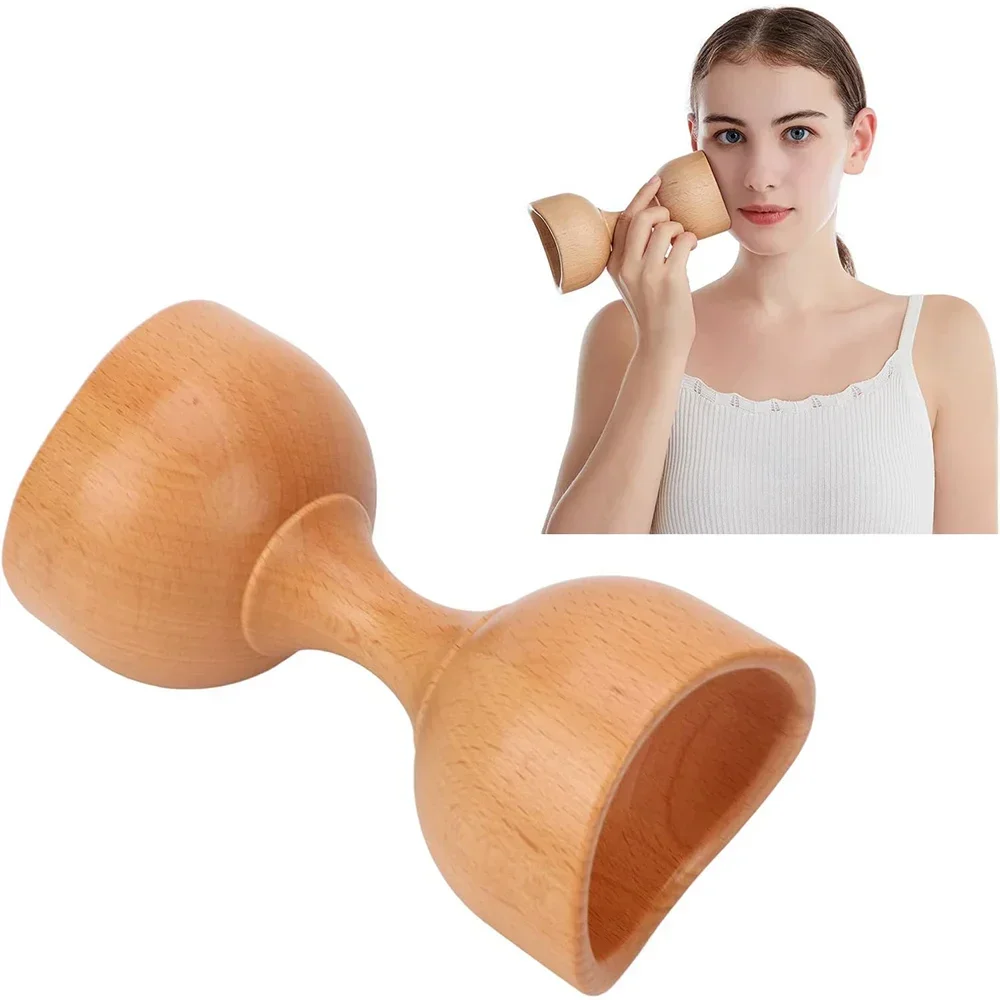 Wooden Handheld Massage Cup Scraping Massager Wood Massage Tools for Body Shaping, Cellulite Remover, Muscle Pain Relief