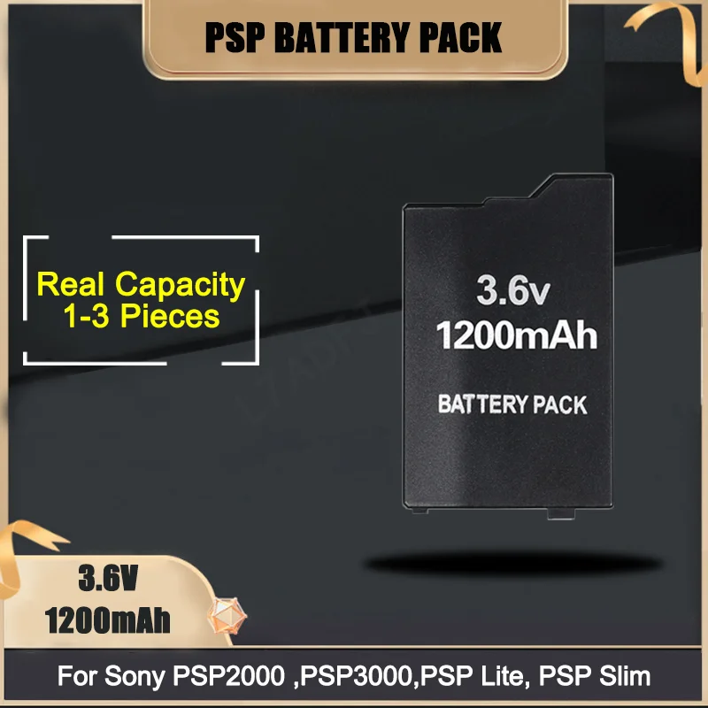 For Sony PSP 2000/3000 PSP-S110 Battery Pack High Quality Real Capacity 1200mAh 3.6V PSP Lithium Ion Battery Pack Replacement