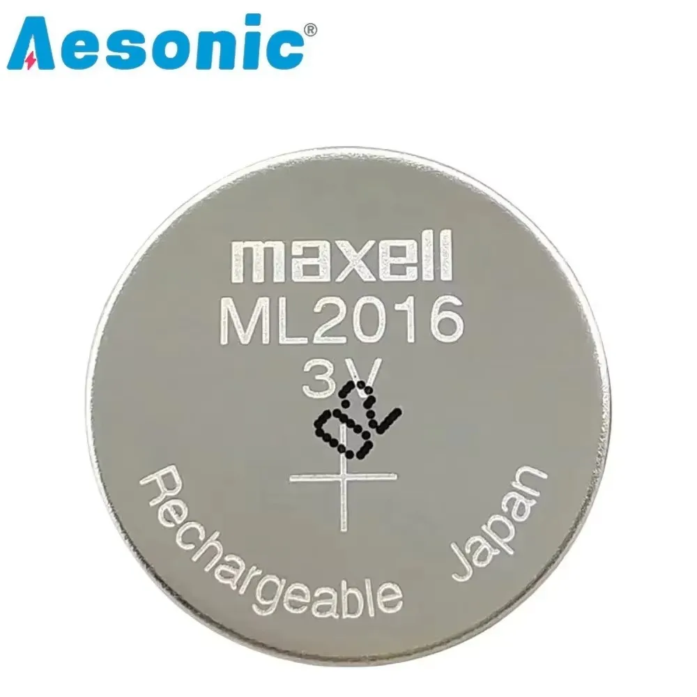 2PCS Original MaxeII ML2016 Photokinetic Kinetic Energy Rechargeable Button Battery ML 2016 Can Replace CR2016 Coin Cell Watch view 2