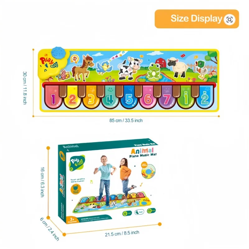 Kinderboden-Klavier-Tanzmatte, 30 x 85 cm, Musik-Klavierunterlage, Instrument, Aufklärungsspielzeug für Jungen und Mädchen als Geschenk