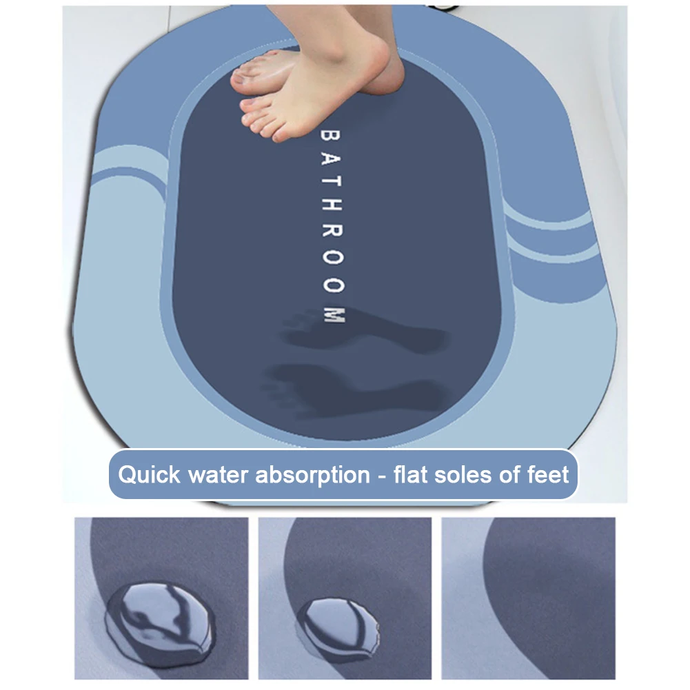 Non-slip Bathroom Mat,Soft Diatomite Floor Mats for Kitchen Bedroom Bathroom,Household Quick Absorbent Footpad for Indoor Decor