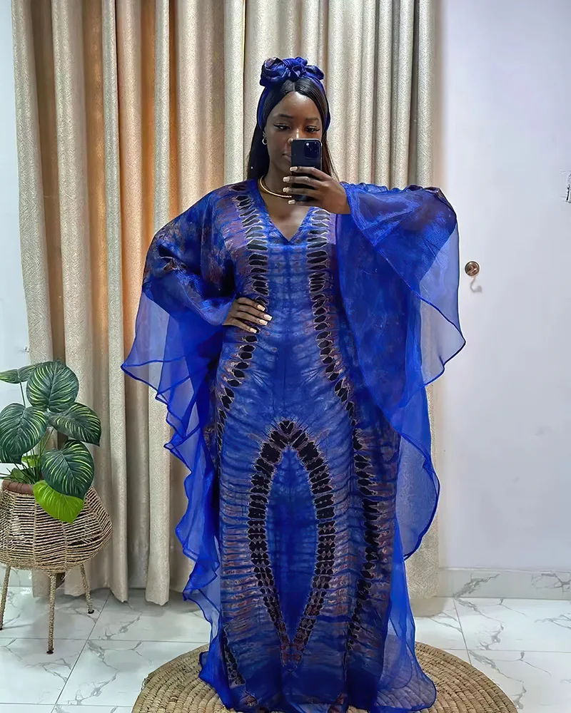 

Plus Size African Long Dresses for Women 2024 Traditional Nigeria Mesh Patchwork Caftan Dress Abaya Musulman Robe Femme Clothes