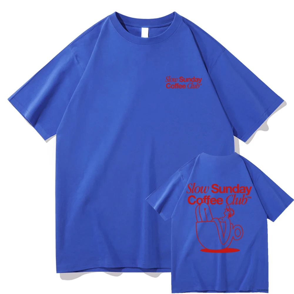 Slow Sunday Coffee Club T Shirt Men/women Harajuku Vintage Graphic Tshirt Classic Unisex High Quality Retro Cotton Tee Shirts image 6