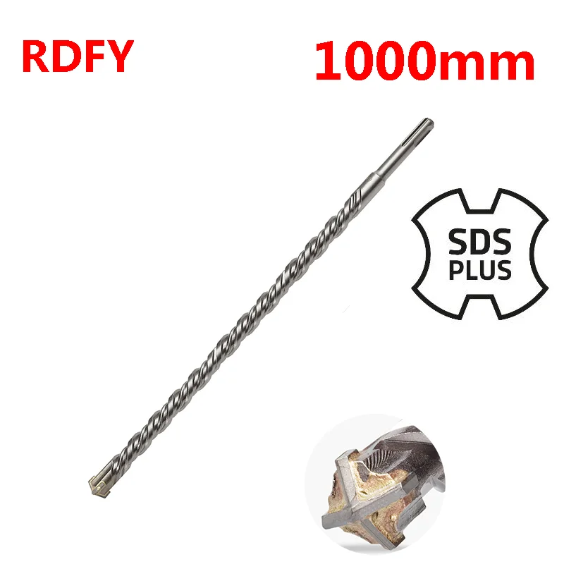 1000mm 1szt SDS PLUS Bardzo długi bit Przedłużacz bitu Krzyżak Bit młotu obrotowego. Beton, ściany, dziurkacz do kamienia