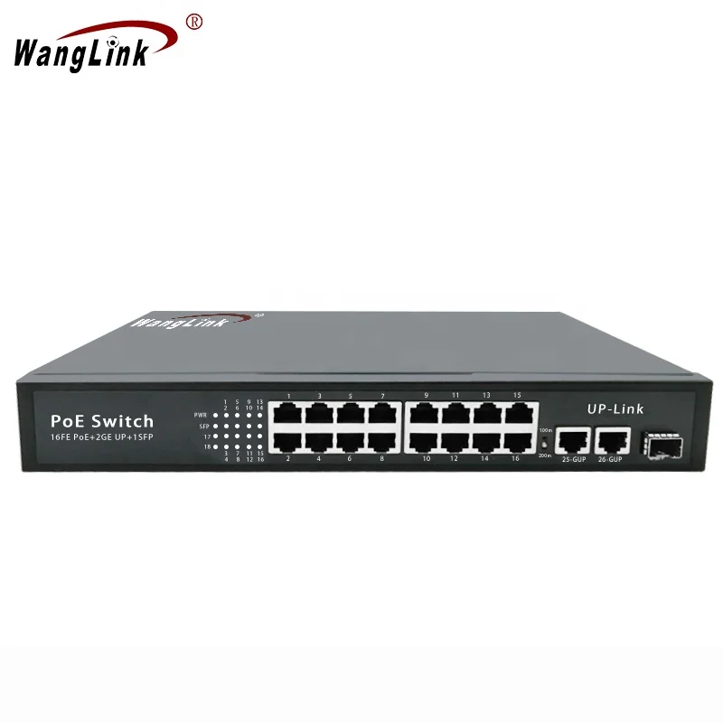 

Wanglink Internal Power supply PoE network switch 10/100M 16 port Network switch 48V Active 16 port POE Switch for IP Camera