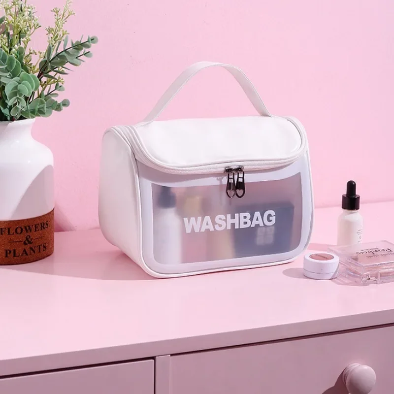 Portable Travel Wash Bag Female Transparent Waterproof Makeup Storage Pouch Large Capacity Cosmetic Organizer