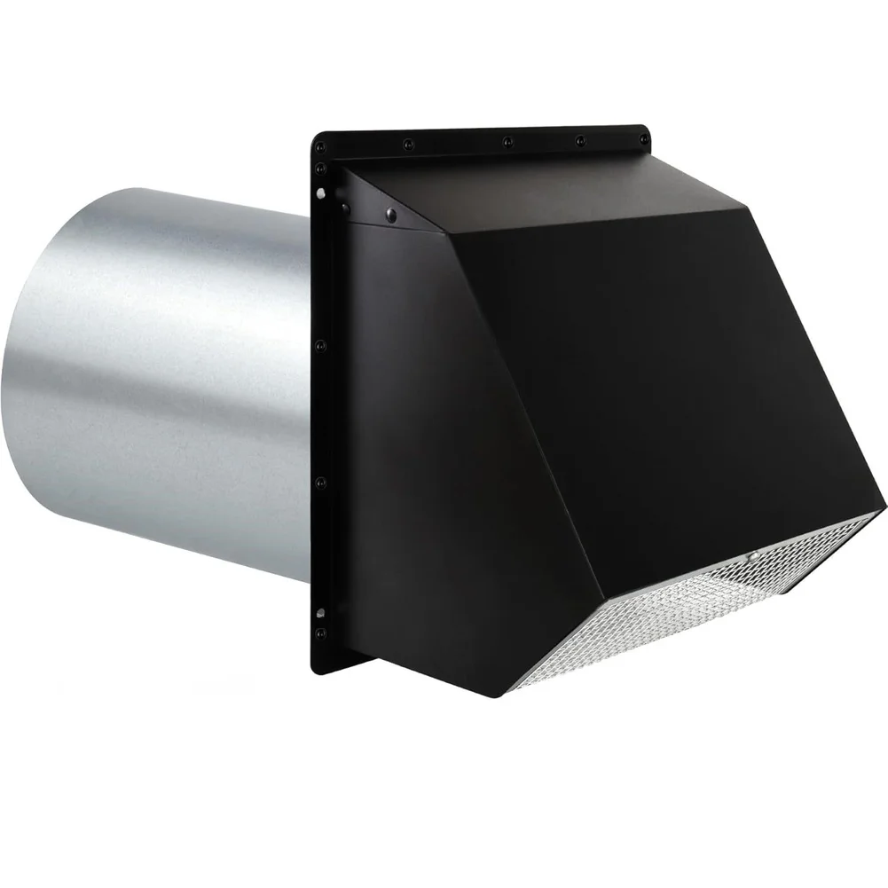 

Galvanized Steel Exhaust Vent Hood with Mesh Screen Spring Loaded Damper and Foam Gasket for Wall Installation