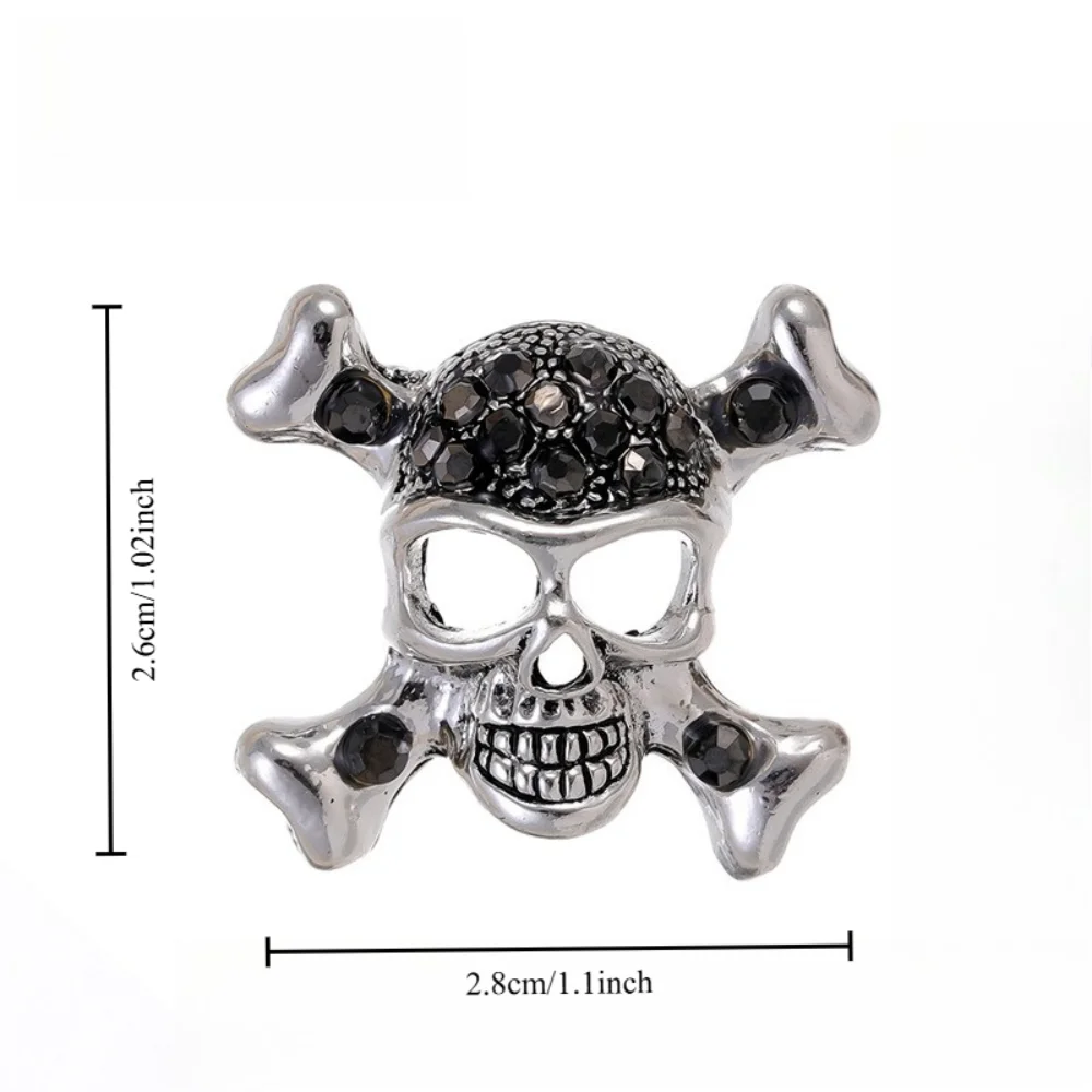 Vintage Skull Brooch Exaggerated Punk Style Brooch Halloween Western Style Suit Hat Pin Accessory