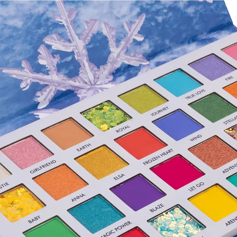 Palette de fards à barrage flocon de neige, maquillage longue durée, paillettes nacrées, miroitement, super brillant, grand, 256, 32 documents